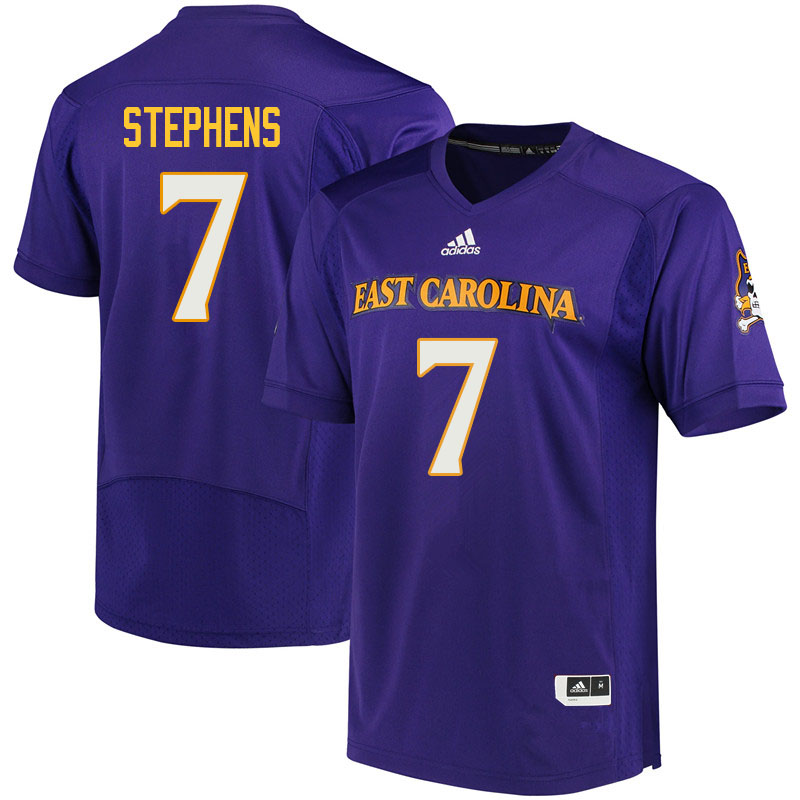 Men #7 Chad Stephens ECU Pirates College Football Jerseys Sale-Purple